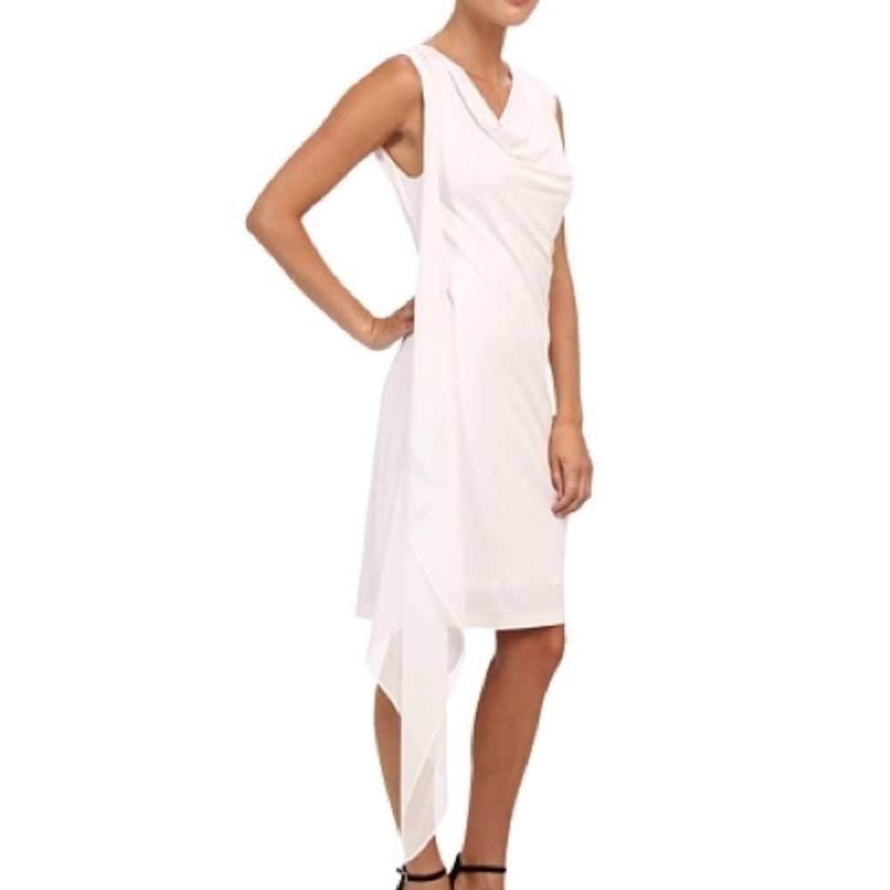 Bcbg MaxAzria Malory White Cascade Dress Sz XS